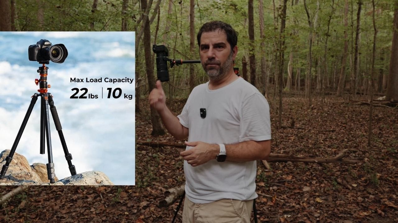 K&F CONCEPT 10kg Taşıma Kapasiteli Deveboynu Tripod